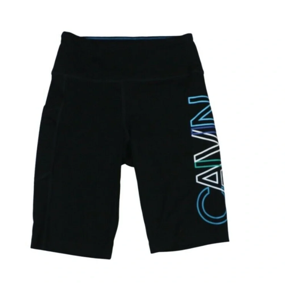 *Calvin Klein Performance Collection Logo Print Womens Bike Shorts XS NWT Black - Picture 1 of 2